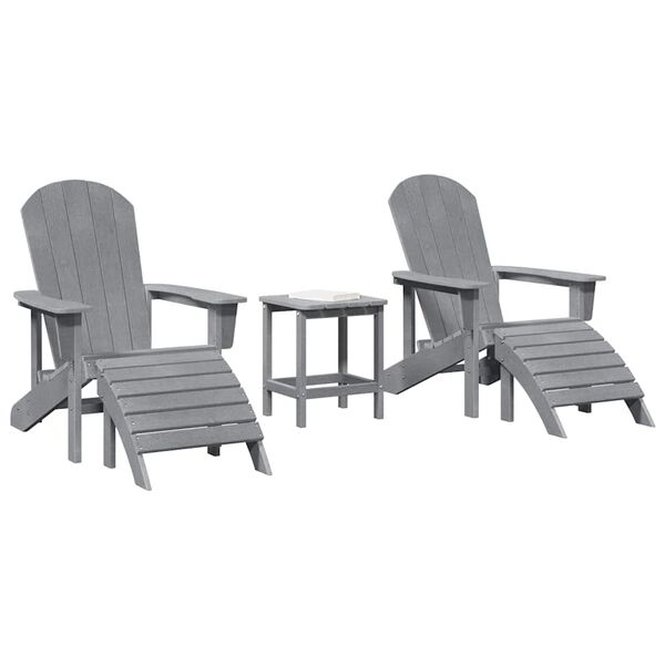 vidaXL Sedia da Giardino 3 pcs Grigio chiaro Polietilene