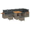 vidaXL Set Divano da Giardino 9 pz Grigio polyrattan