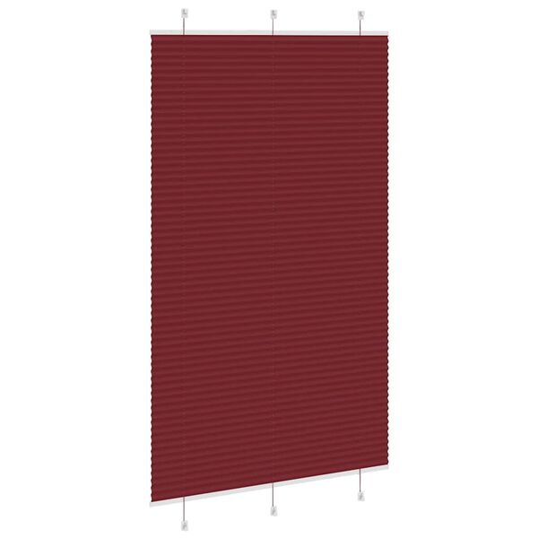 vidaXL Tenda Plissettata Rosso Bordeaux 115x200 cm Larghezza Tessuto