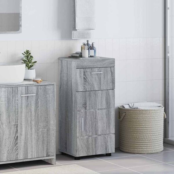 vidaXL Set di Armadi da Bagno TULUM Grigio Sonoma 37 x 31,5 x 82 cm