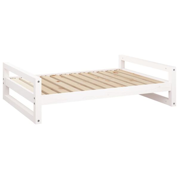 vidaXL Cuccia per Cani Bianca 105,5x75,5x28 cm Legno Massello di Pino