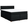 vidaXL Giroletto a Molle con Materasso Nero 140x200 cm in Tessuto