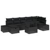 vidaXL Set Divano da Giardino con cuscino 8 pcs Nero Poly Rattan