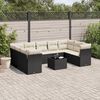 vidaXL Set Divani da Giardino 10pz con Cuscini in Polyrattan Nero