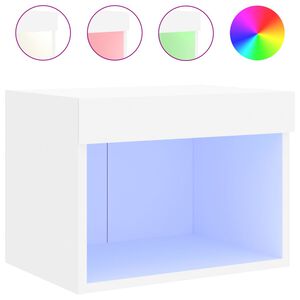 vidaXL Comodino con Luci LED a Parete Bianco