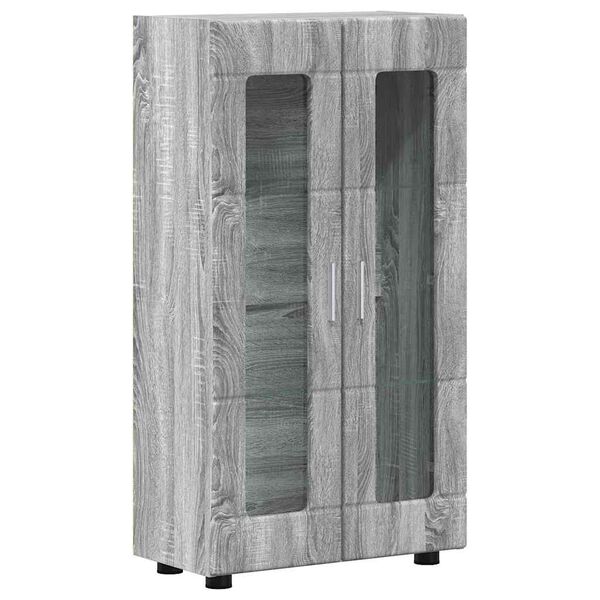 vidaXL Credenza con porta FLORIN Grigio Sonoma 55,5 x 29 x 103 cm
