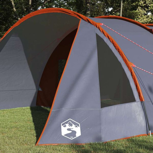 vidaXL Tenda a tunnel con tetto Grigio e arancione 778 x 356 x 210 cm