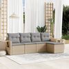 vidaXL Set Divano da Giardino 5 pz con Cuscini Beige in Polyrattan