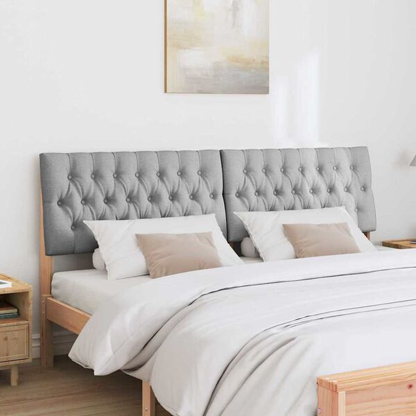 vidaXL Testiera imbottita Grigio chiaro 180 cm Pino massello