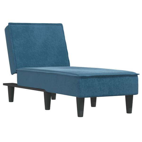 vidaXL Chaise Longue in Velluto Blu