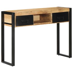 vidaXL Tavolo Consolle 100x35x75 cm in Legno Massello di Mango Grezzo