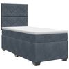 vidaXL Letto box spring con materasso Grigio Scuro 80 x 200 cm Velluto