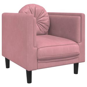 vidaXL Poltrona con Cuscino Rosa in Velluto
