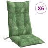 vidaXL Cuscini Sedia Schienale Alto 6 pz Motivo Foglie Tessuto Oxford