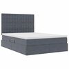vidaXL Letto con contenitore e LED Grigio scuro 140 x 190 cm Velluto