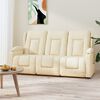 vidaXL Divano Massaggiante 3 Posti con Portabicchieri Crema Similpelle