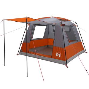 vidaXL Tenda Party 10 persona Grigio e arancione