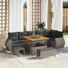 vidaXL Set Divano da Giardino 9 pcs Grigio polyrattan