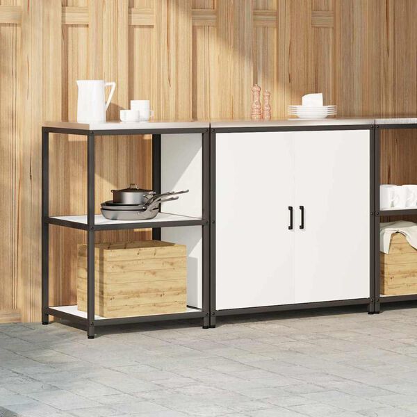 vidaXL Set di Stoccaggio per Cucina con lo scaffale 2 pcs Bianco