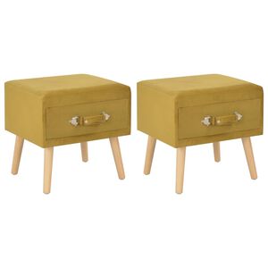 vidaXL Comodini Senape 2 pz 40x35x40 cm in Velluto
