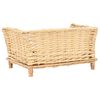 vidaXL Cesta per Cani con Cuscino 50x33x30 cm Salice Naturale