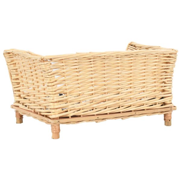 vidaXL Cesta per Cani con Cuscino 50x33x30 cm Salice Naturale
