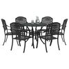 vidaXL Set da Pranzo per Giardino 7 pcs Nero Alluminio