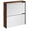 vidaXL Scarpiera con Specchio a 2 Livelli Rovere fumo 63x17x67 cm
