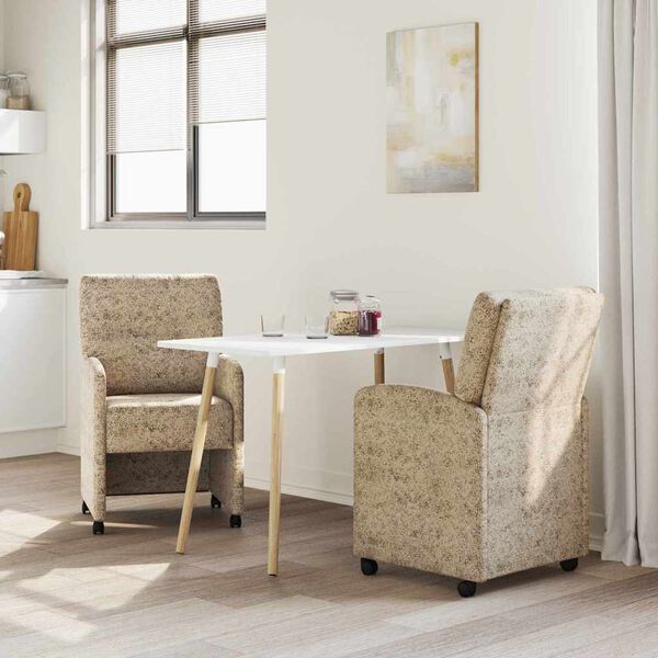 vidaXL Sedie da Pranzo con Ruote 2 pcs Grigio chiaro 57 x 67 x 95 cm