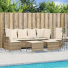 vidaXL Set Divano da Giardino 5 pz con Cuscini Beige in Polyrattan