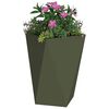 vidaXL Fioriera 2 pcs Verde oliva 50 x 50 x 75 cm Acciaio