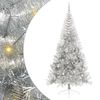 vidaXL Albero di Natale artificiale con luci integrate Argento 240 cm