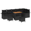 vidaXL Set Divano da Giardino con cuscino con archiviazione 9 pcs Nero