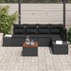 vidaXL Set Divano da Giardino con cuscino 6 pcs Nero polyrattan
