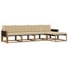 vidaXL Set di divani da esterno 5 pz Naturale e Beige