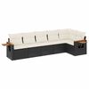 vidaXL Set Divano da Giardino 6 pz con Cuscini Nero in Polyrattan