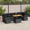 vidaXL Set Divani da Giardino con Cuscini 8 pz Nero in Polyrattan