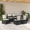 vidaXL Set da Pranzo per Giardino 7 pcs Nero polyrattan