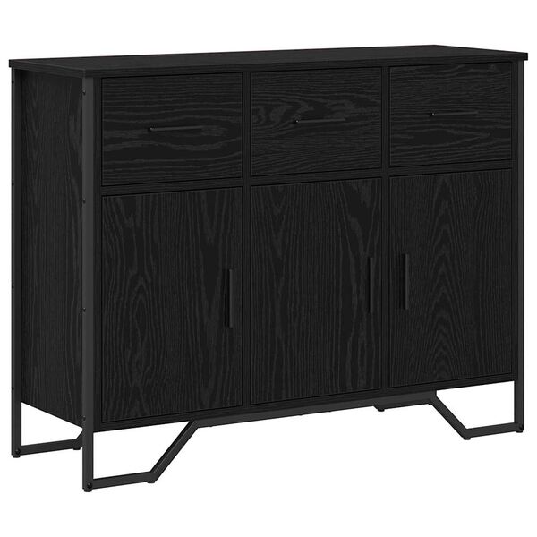 vidaXL Credenza con cassetto Rovere Nero 97 x 32,5 x 74,5 cm