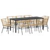 vidaXL Set da Pranzo per Giardino 9 pcs Marrone polyrattan