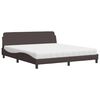 vidaXL Letto con Materasso Dover Marrone Scuro 180x200cm Tessuto