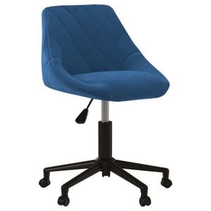 vidaXL Sedia Girevole da Ufficio Blu in Velluto