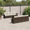 vidaXL Set Divani da Giardino 9pz con Cuscini Marrone in Polyrattan