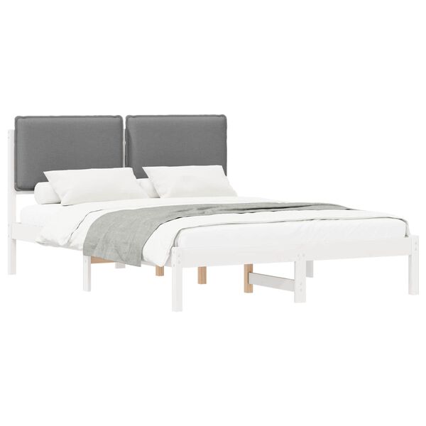 vidaXL Letto con Testiera Rivestita Grigio chiaro 150 x 200 cm