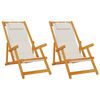vidaXL Sedia da spiaggia 2 pcs Marrone Legno di Acacia Massello