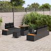 vidaXL Set Divano da Giardino con cuscino con archiviazione 8 pcs Nero