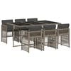 vidaXL Set da Pranzo da Giardino 7 pz con Cuscini in Polyrattan Grigio
