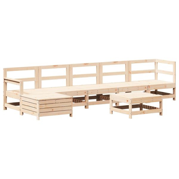vidaXL Set Salotto da Giardino 7 pz in Legno Massello di Pino