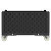 vidaXL Fioriera da Giardino con Ruote Nera 80x50x54 cm in PP
