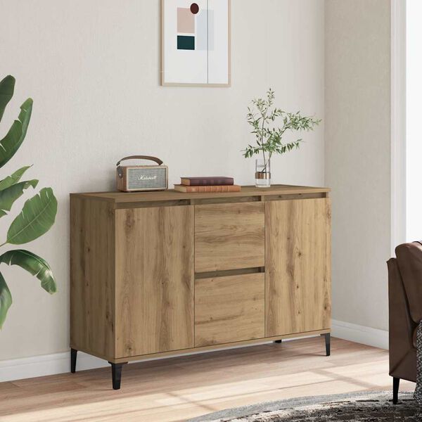 vidaXL Credenza Rovere Artigianale 102x35x70 cm in Legno Multistrato